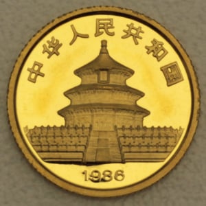 Goldmünze 1/20oz "Panda" 1986 (China) - Miniaturansicht 2