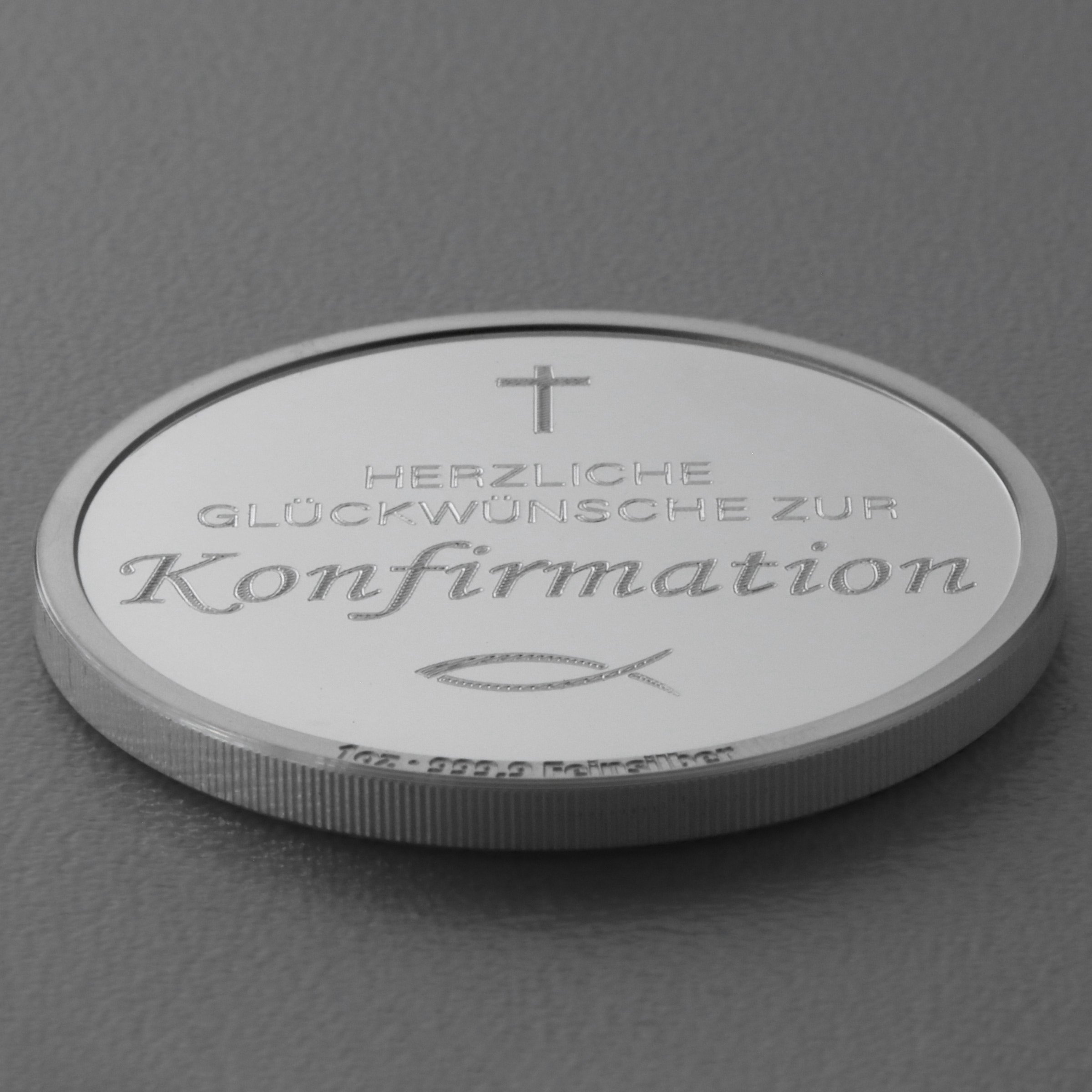 Silbermedaille 1oz "Konfirmation" Gravurmedaille - Detailansicht 2