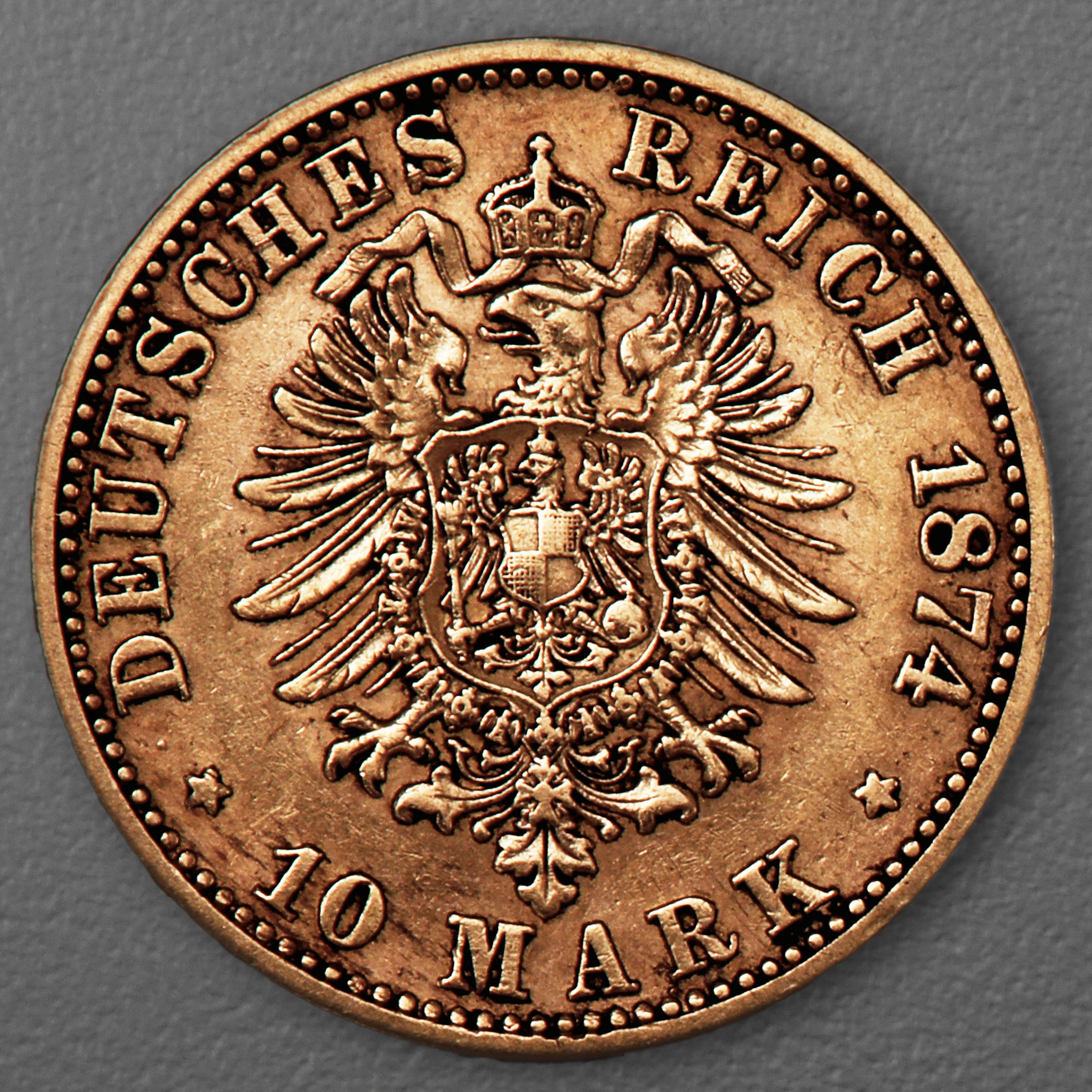 Goldmünze 10 Mark "Wilhelm I." 1874-C J.245 (Preußen) - Detailansicht 1