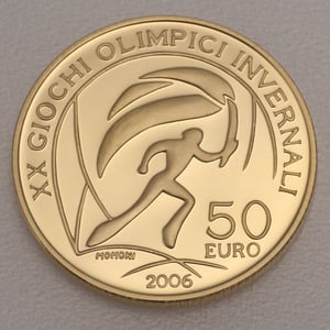 Goldmünze 50 Euro "Olympische Flamme" 2006 (Italien) - Hauptansicht