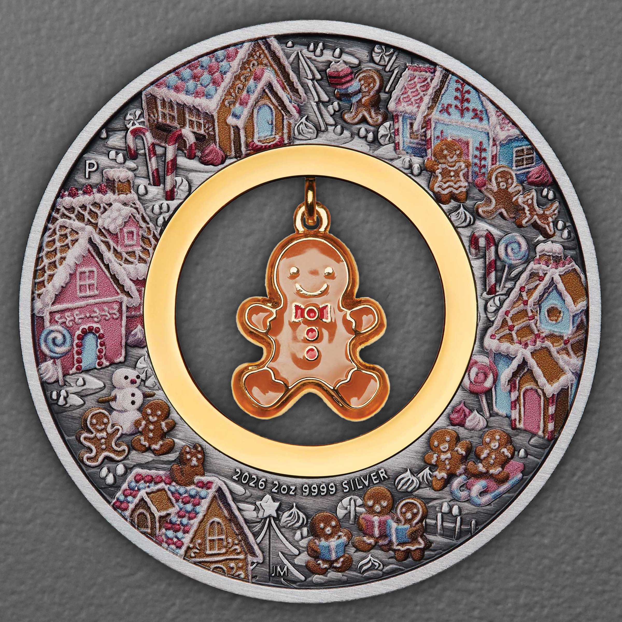 Silbermünze 2oz "Gingerbread Christmas" 2026 (AF/koloriert) (Australien) - Hauptansicht