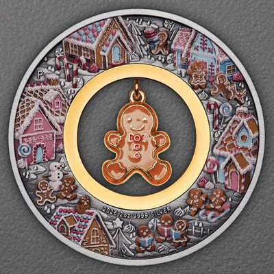 Silbermünze 2oz "Gingerbread Christmas" 2026 (AF/koloriert) (Australien) - Hauptansicht