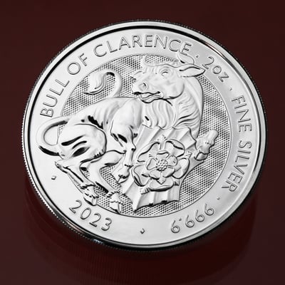 Silbermünze 2oz "Bull of Clarence" 2023 Royal Tudor Beasts 19% (Großbritannien) - Miniaturansicht 5