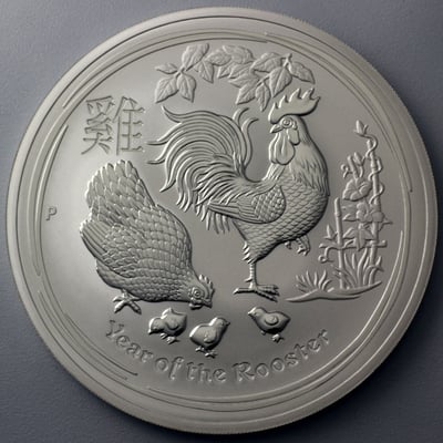 Silbermünze 10oz "Hahn" 2017 Lunar II – Year of the Rooster diff. (Australien) - Miniaturansicht 3