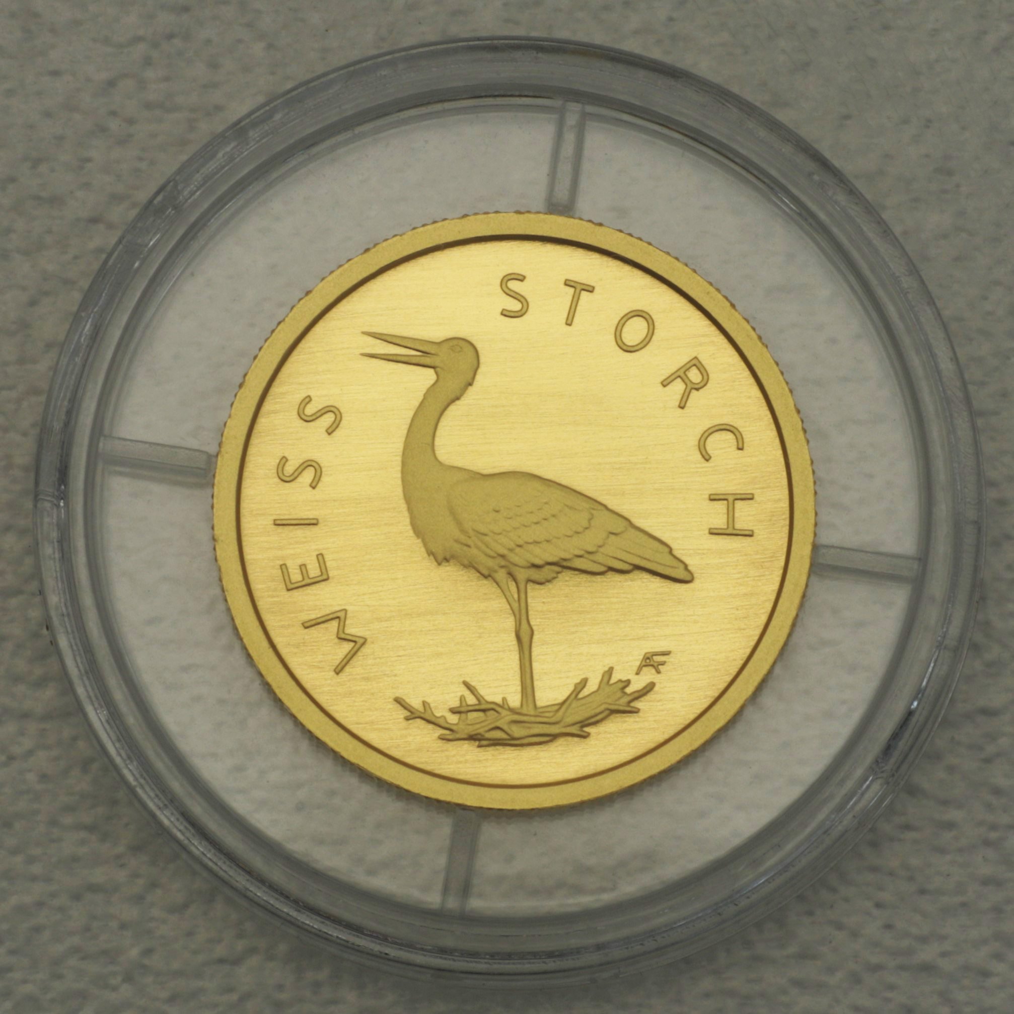 Goldmünze 20 Euro "Weißstorch" 2020 Heimische Vögel (Deutschland) - Detailansicht 2