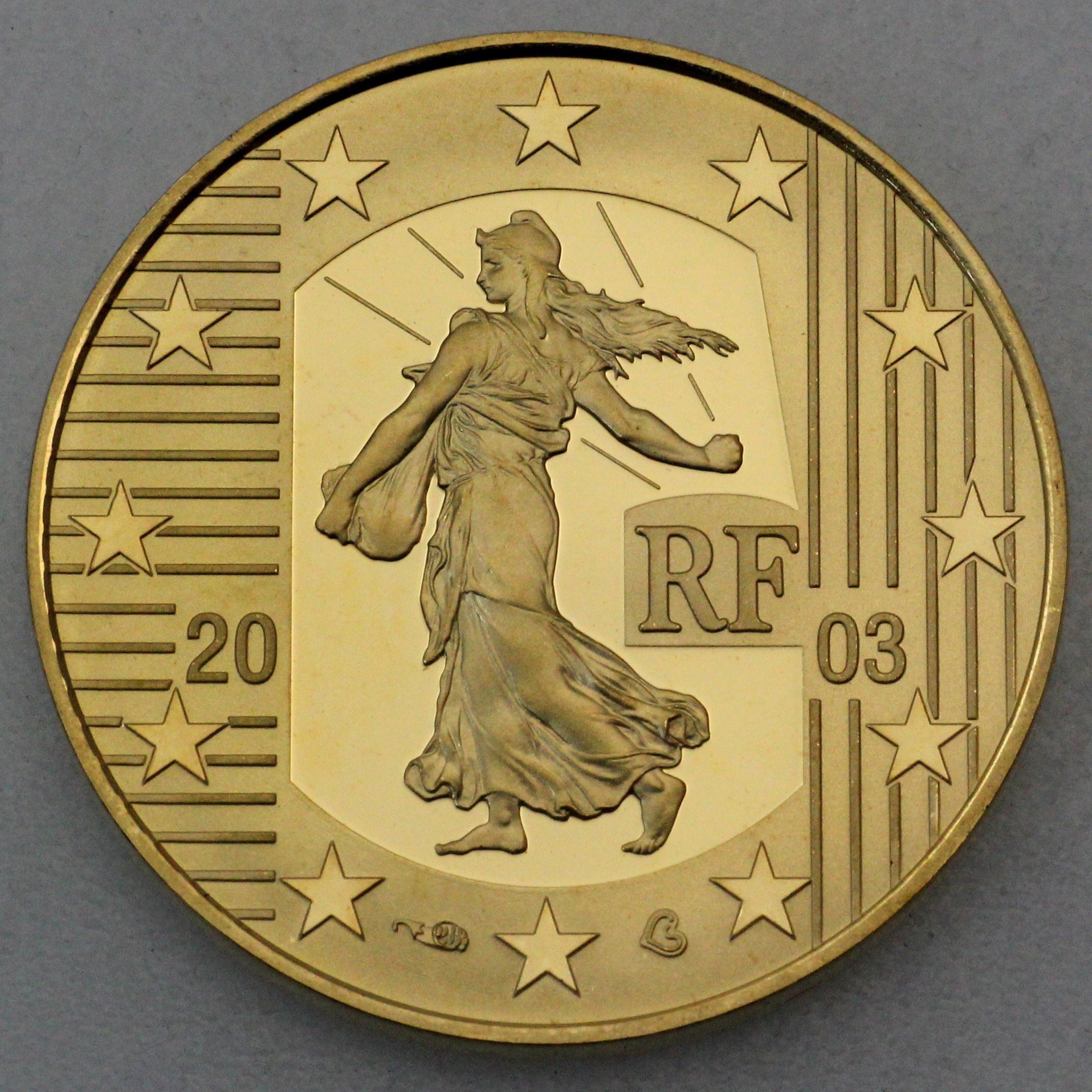 Goldmünze 10 Euro "Merci le Franc" 2003 (Frankreich) - Hauptansicht