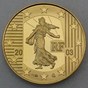Goldmünze 10 Euro "Merci le Franc" 2003 (Frankreich) - Miniaturansicht 1