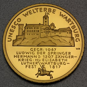 Goldmünze 100 Euro "Wartburg" 2011 Unesco-Weltkulturerbe (Deutschland) - Hauptansicht