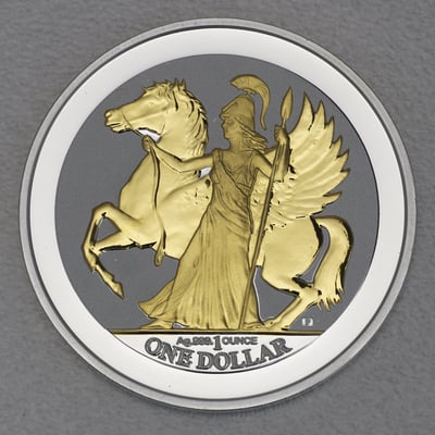 Silbermünze 1oz "Pegasus" 2017 (vergoldet) (Britische Jungferninseln) - Miniaturansicht 1