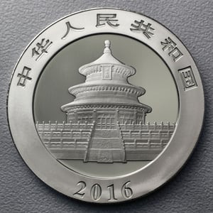 Silbermünze 30g "Panda" 2016 (vergoldet) (China) - Miniaturansicht 2