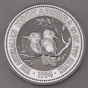 Silbermünze 10oz "Kookaburra" 1994 (Australien) - Miniaturansicht 1