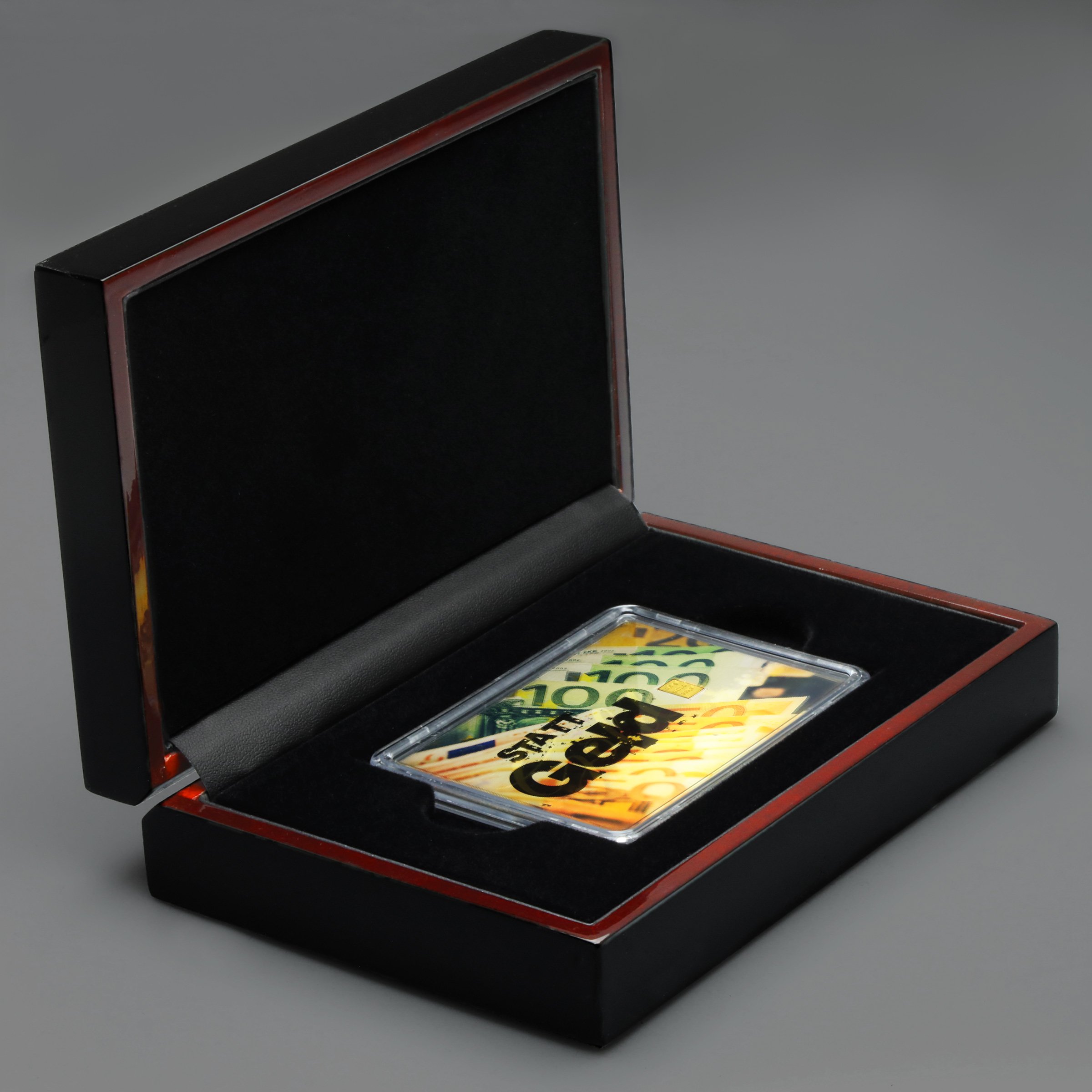 Luxus-Geschenkbox "Hochglanz schwarz" (15x10cm) - Detailansicht 7