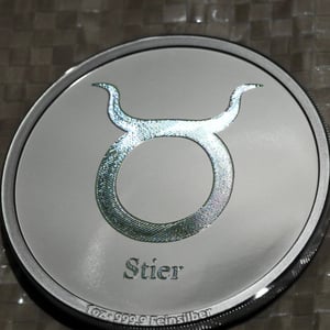 Silbermedaille 1oz "Sternzeichen Stier" Gravurmedaille - Miniaturansicht 6
