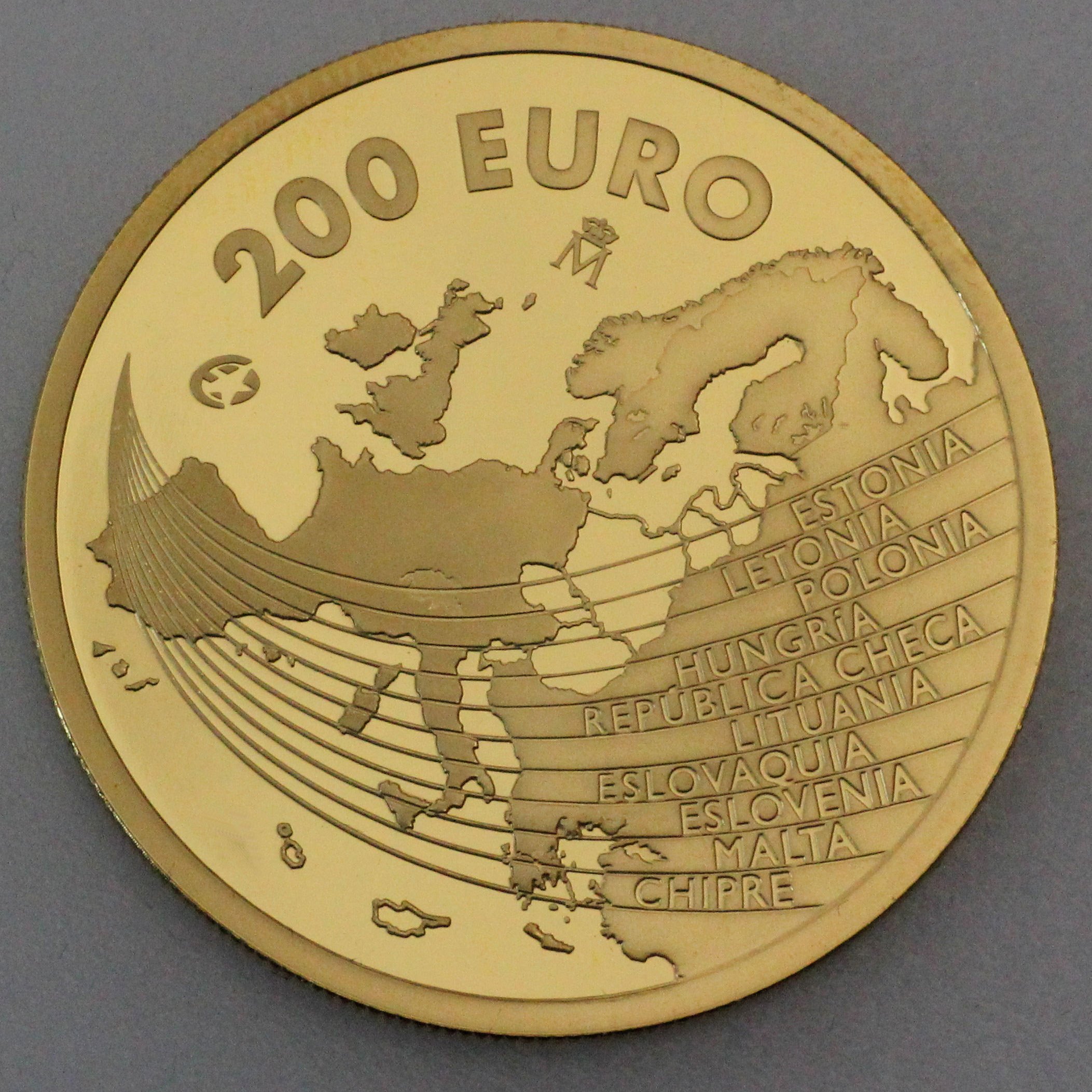 Goldmünze 200 Euro "EU-Erweiterung" 2004 (Spanien) - Hauptansicht