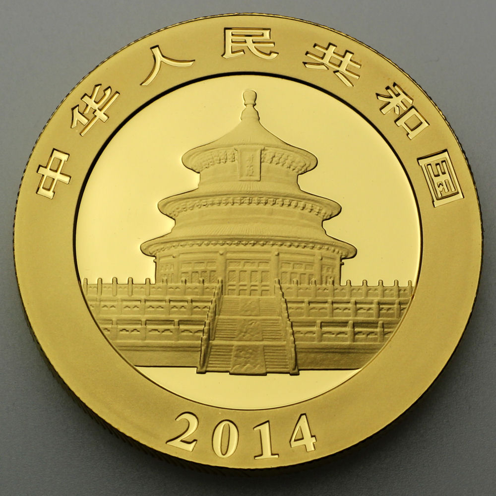 Goldmünze 1oz "Panda" 2014 (China) - Detailansicht 1