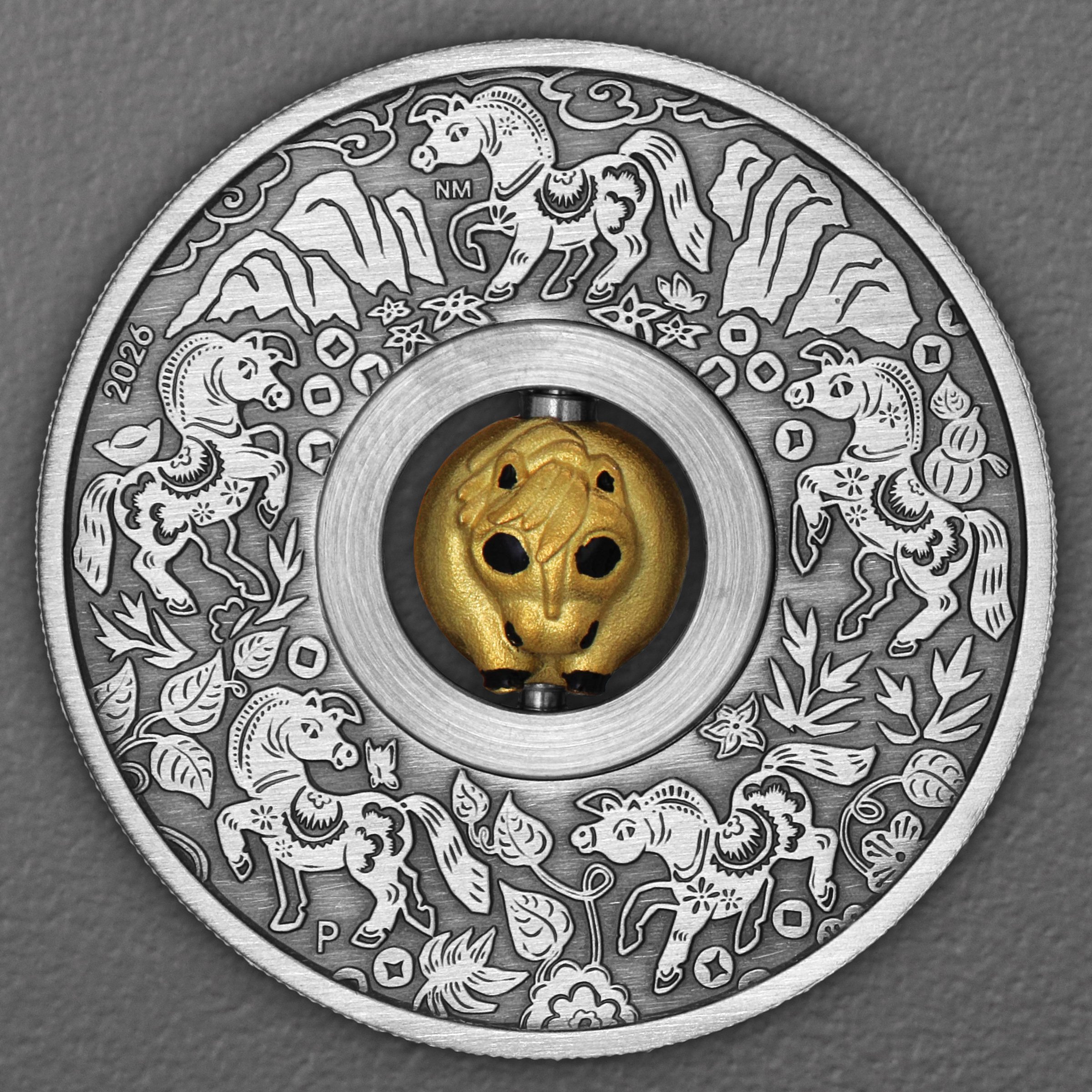 Silbermünze 1oz "Pferd" 2026 (AF) Rotating Charm – Year of the Horse (Tuvalu) - Hauptansicht