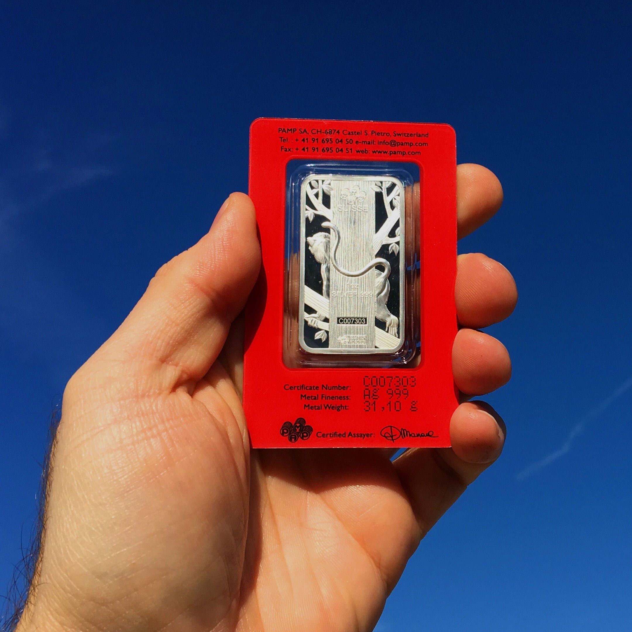 Silberbarren 1oz "Affe 2016" Lunar PAMP - Detailansicht 6