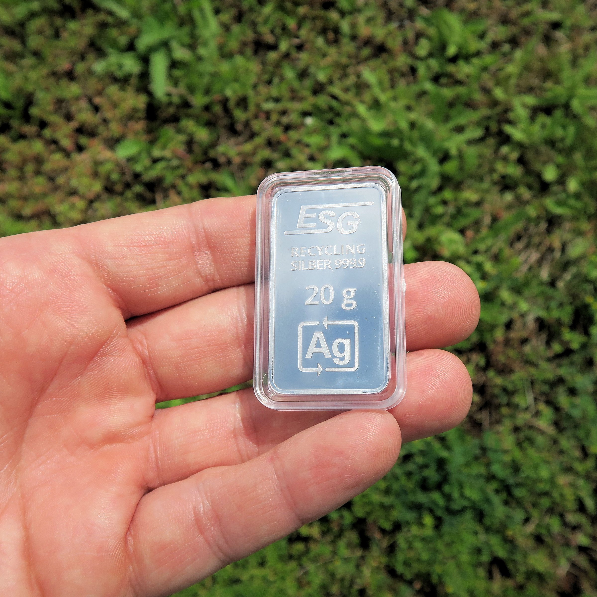 Silberbarren 20g ESG geprägt gravierbar Recyclingsilber - Detailansicht 4