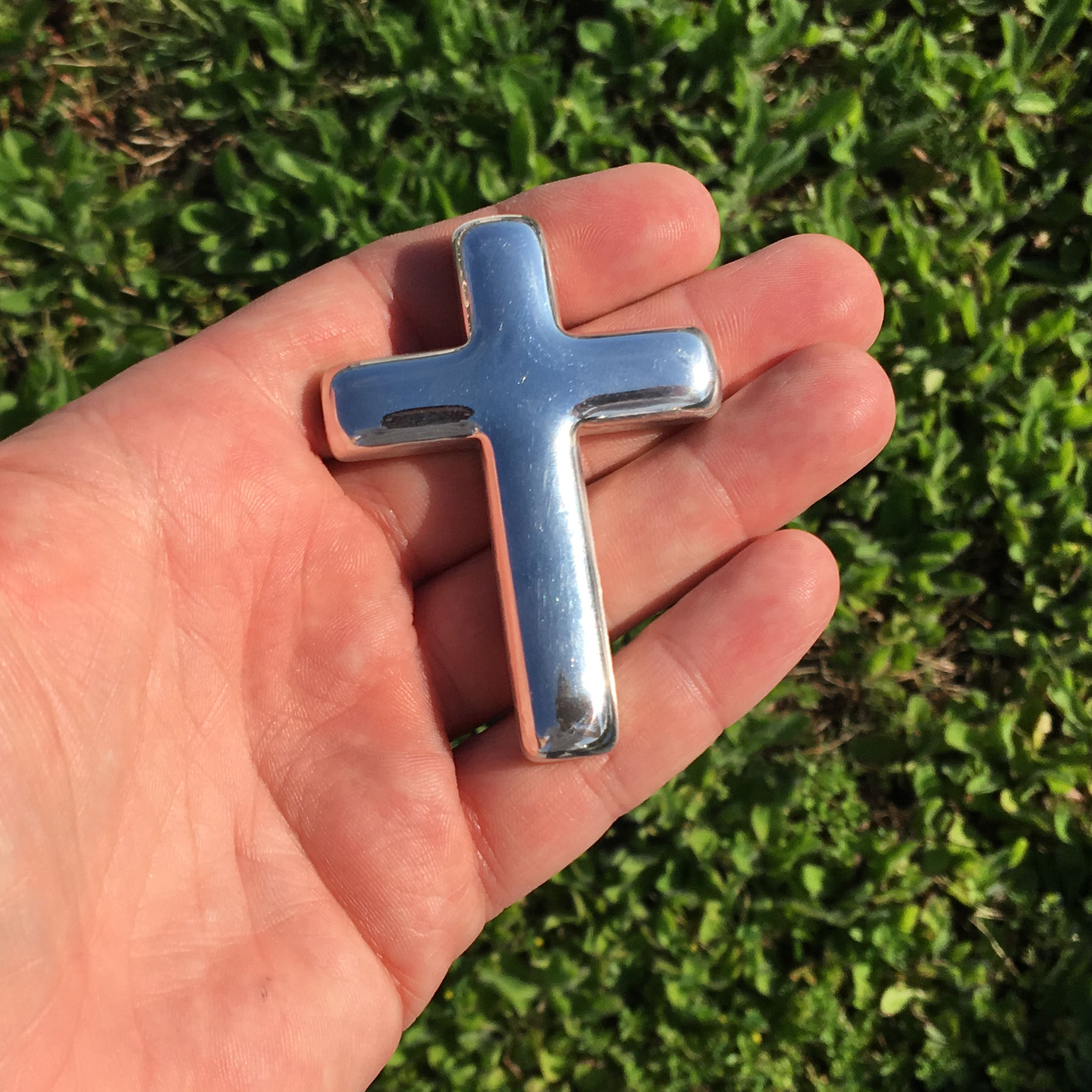 Silber 3-D Barren "Gravur-Kreuz" 100g, glänzend, gegossen - Detailansicht 7