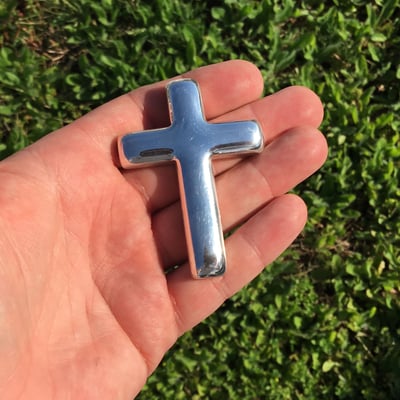 Silber 3-D Barren "Gravur-Kreuz" 100g, glänzend, gegossen - Miniaturansicht 8