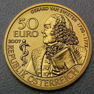 Goldmünze 50 Euro "Swieten" 2007 Große Mediziner (Österreich) - Miniaturansicht 2