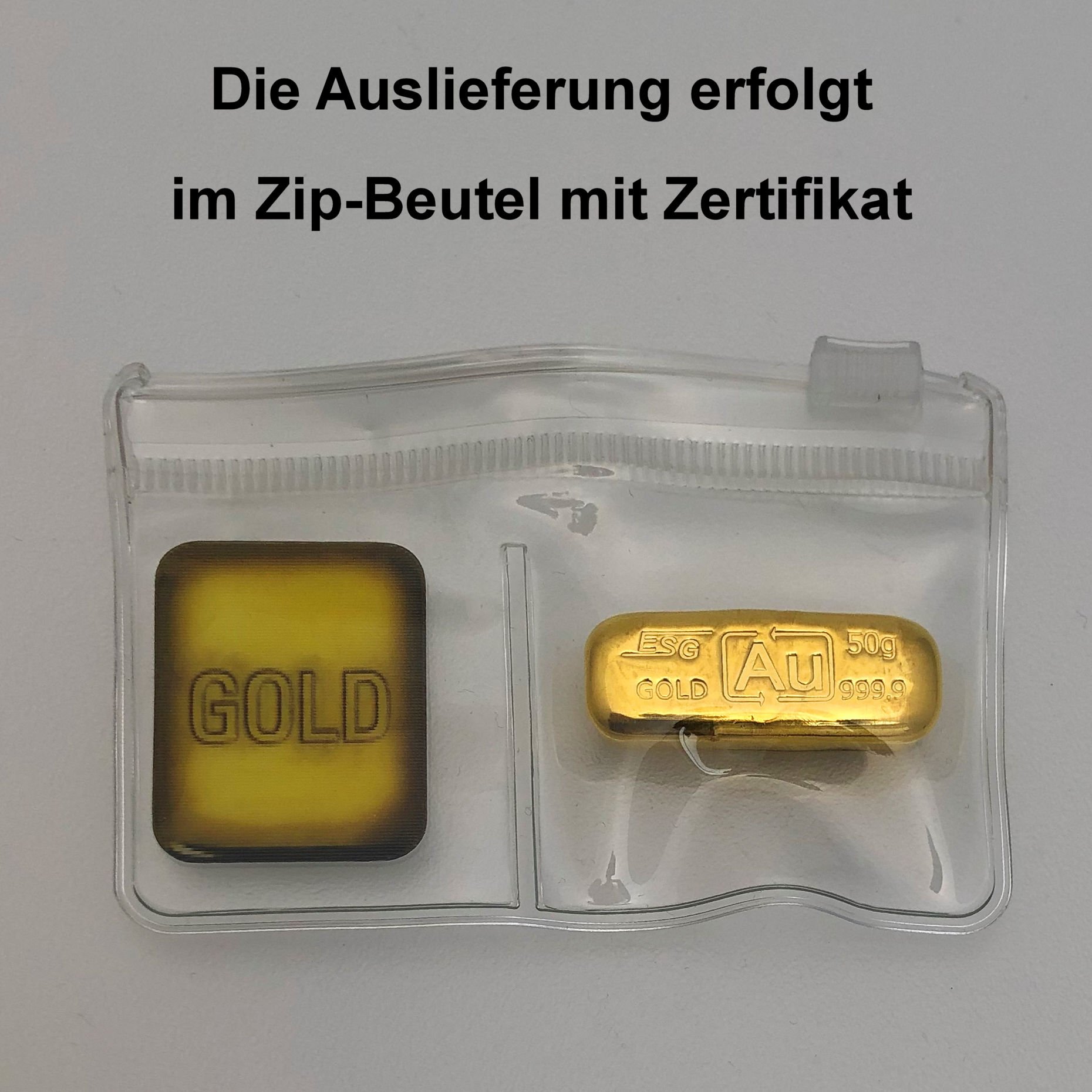 Goldbarren 50g Au-Gussbarren, Feingold - Detailansicht 2