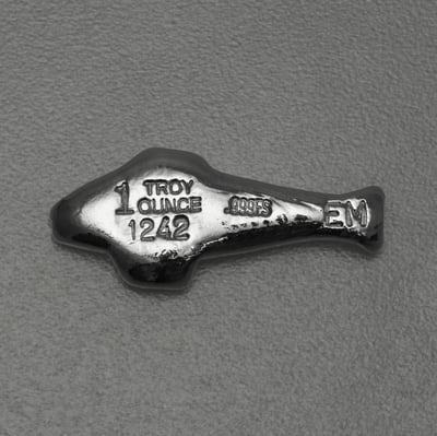 Silber 3-D Barren "Fisch" 1oz, gegossen - Miniaturansicht 2