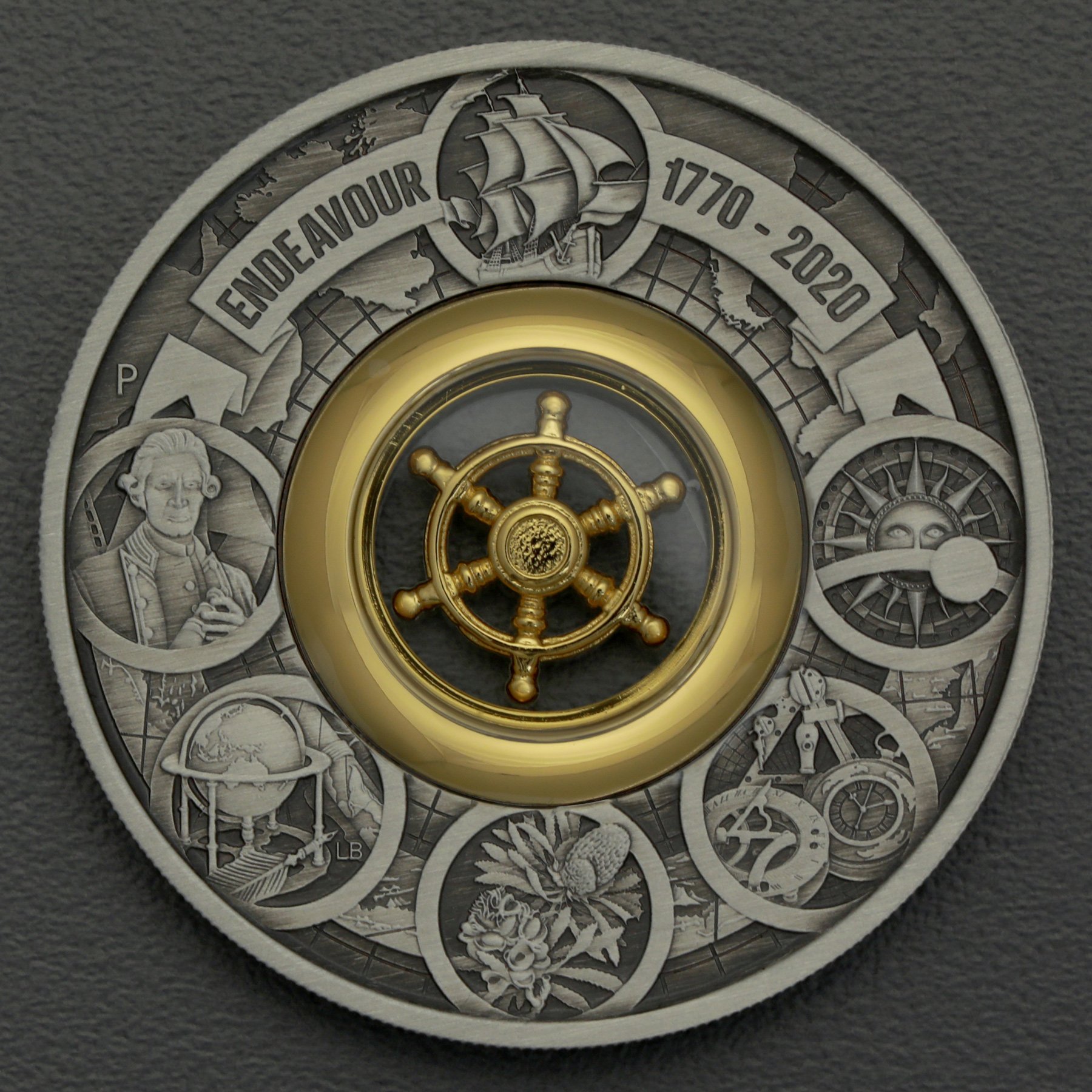 Silbermünze 2oz "Endeavour" 2020 (AF) Voyage of Discovery 1770-2020 (Tuvalu) - Hauptansicht