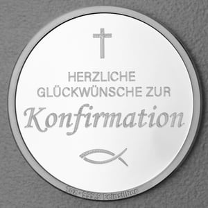 Silbermedaille 1oz "Konfirmation" Gravurmedaille - Hauptansicht
