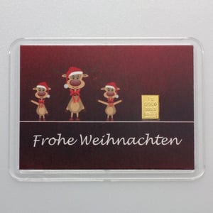 Goldbarren 1g "Rentiere/Frohe Weihnachten" (Motivbox) - Hauptansicht