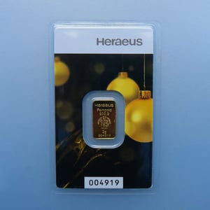 Goldbarren 2g "Kinebar" (Weihnachtsmotiv) HERAEUS - Hauptansicht