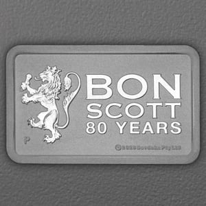Silberbarren 10g THE PERTH MINT "Bon Scott 80th Anniversary" geprägt - Hauptansicht