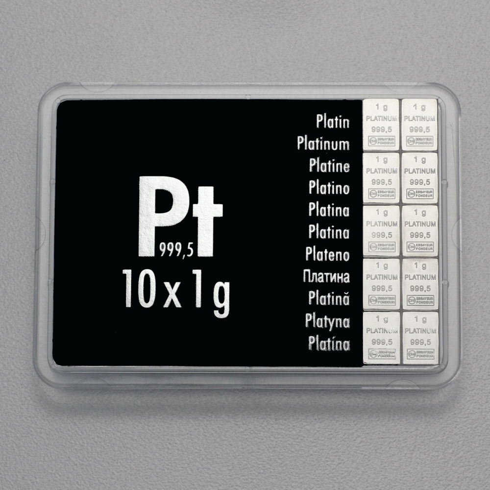 Platintafel (10x 1g Feinplatin) "CombiBar" - Hauptansicht