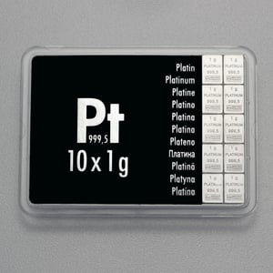 Platintafel (10x 1g Feinplatin) "CombiBar" - Hauptansicht