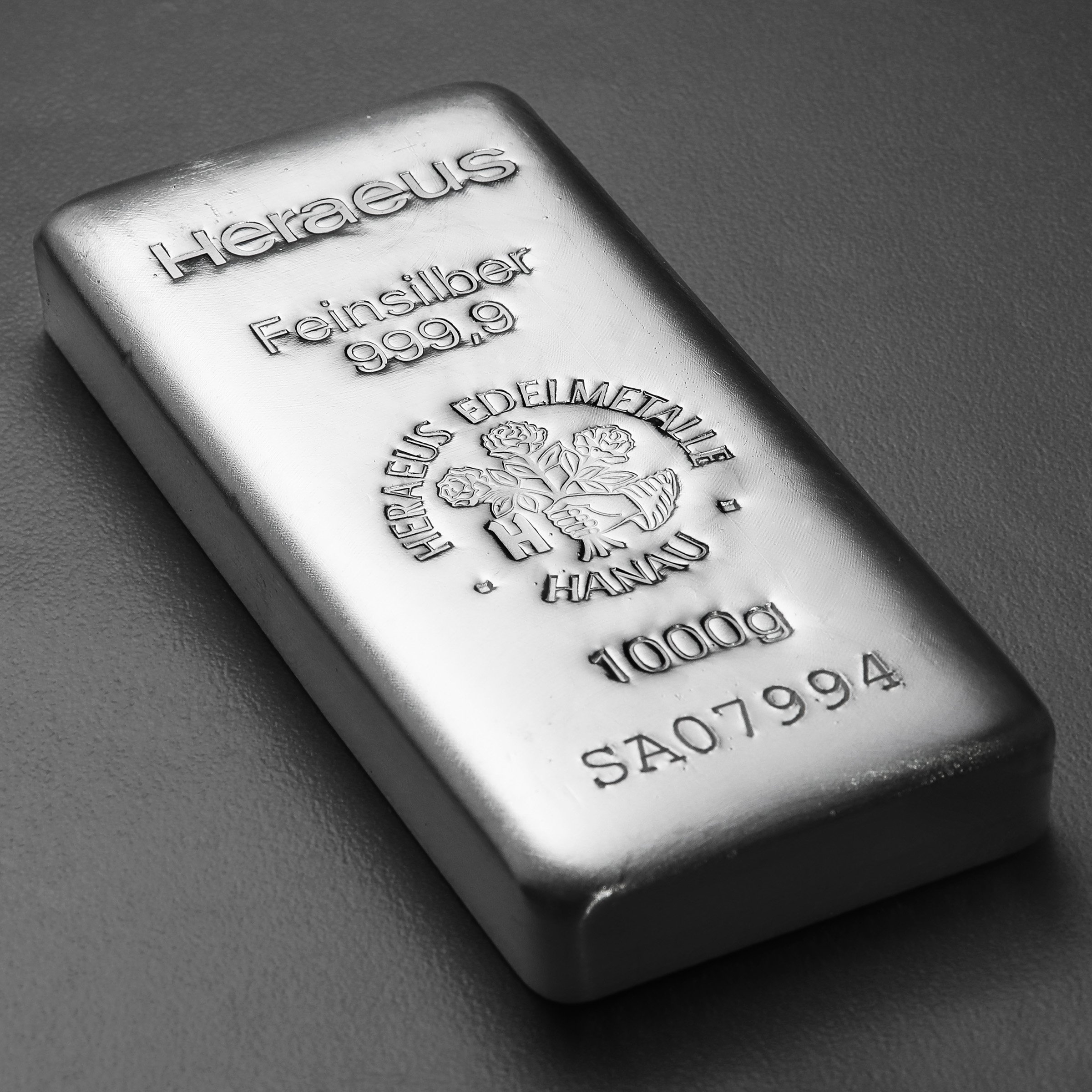Silberbarren 1kg/1000g HERAEUS gegossen - Detailansicht 2