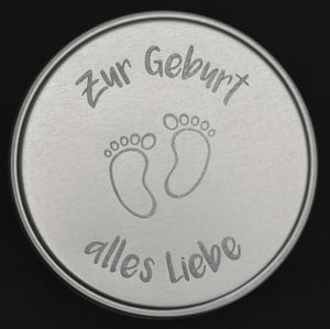 Geschenk-Box "Zur Geburt" (rund, Ø: ca. 8 cm) - Miniaturansicht 2