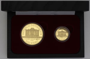 Goldmünzen "Wiener Philharmoniker" 2014 (PP) Set – 2-teilig 1oz+1/4oz (Österreich) - Miniaturansicht 2