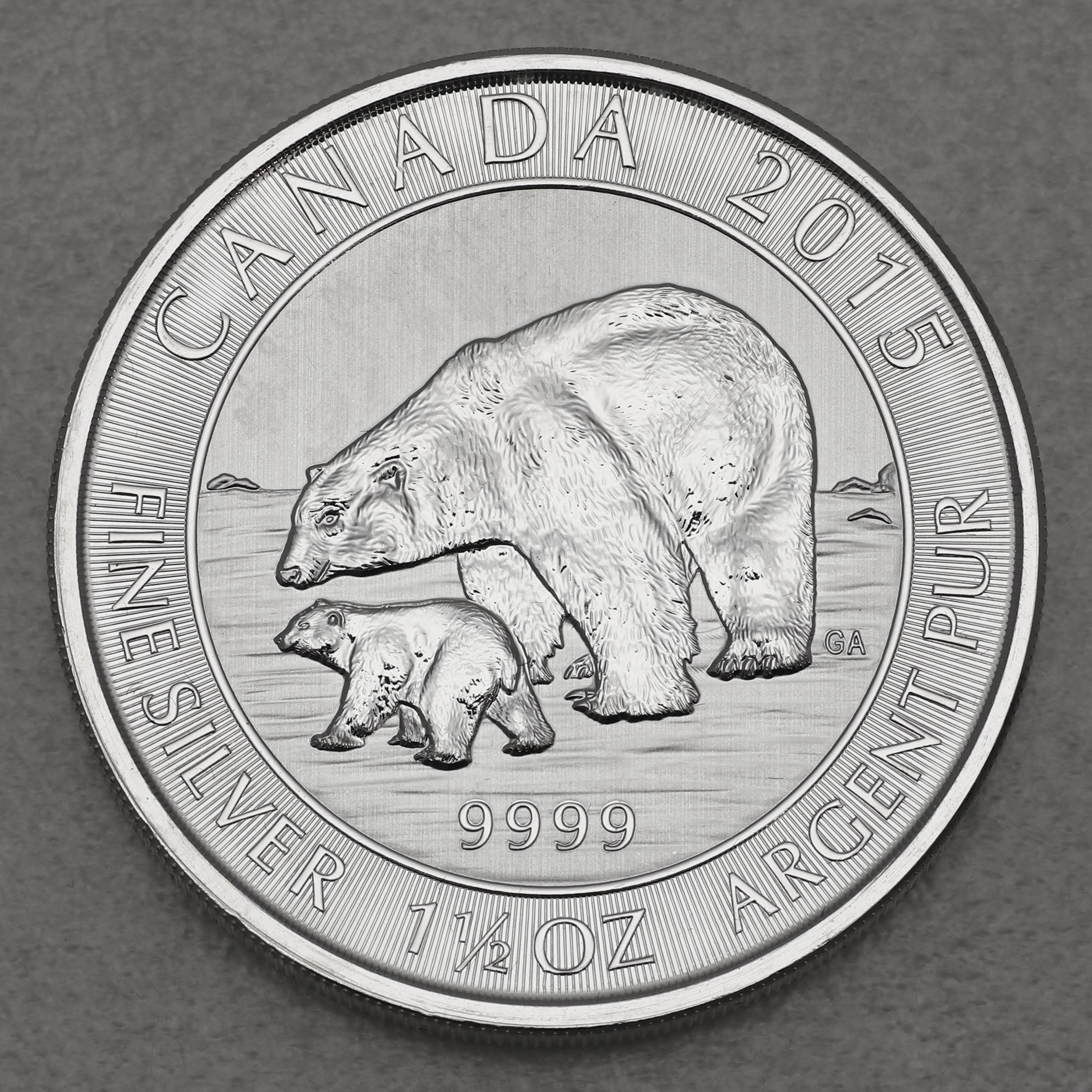 Silbermünze 1,5oz "Canadian Polarbear" 2015 (Kanada) - Hauptansicht