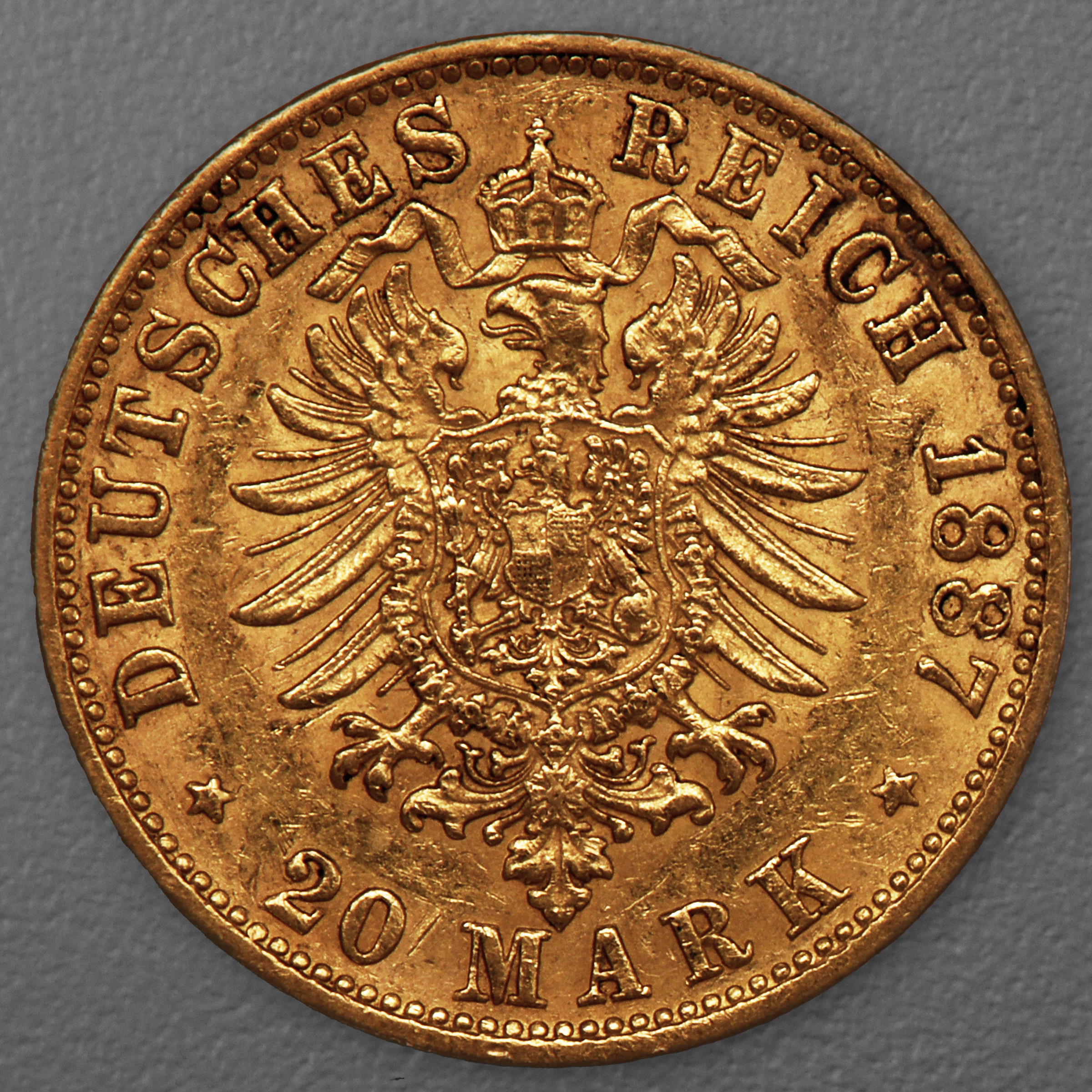 Goldmünze 20 Mark "Stadtwappen Hamburg" 1887-J J.210 (Hamburg) - Detailansicht 1