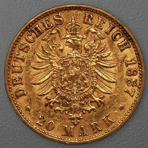 Goldmünze 20 Mark "Stadtwappen Hamburg" 1887-J J.210 (Hamburg) - Miniaturansicht 2
