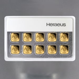 Goldbarren "MultiCard" (10x 1g Gold) HERAEUS - Hauptansicht