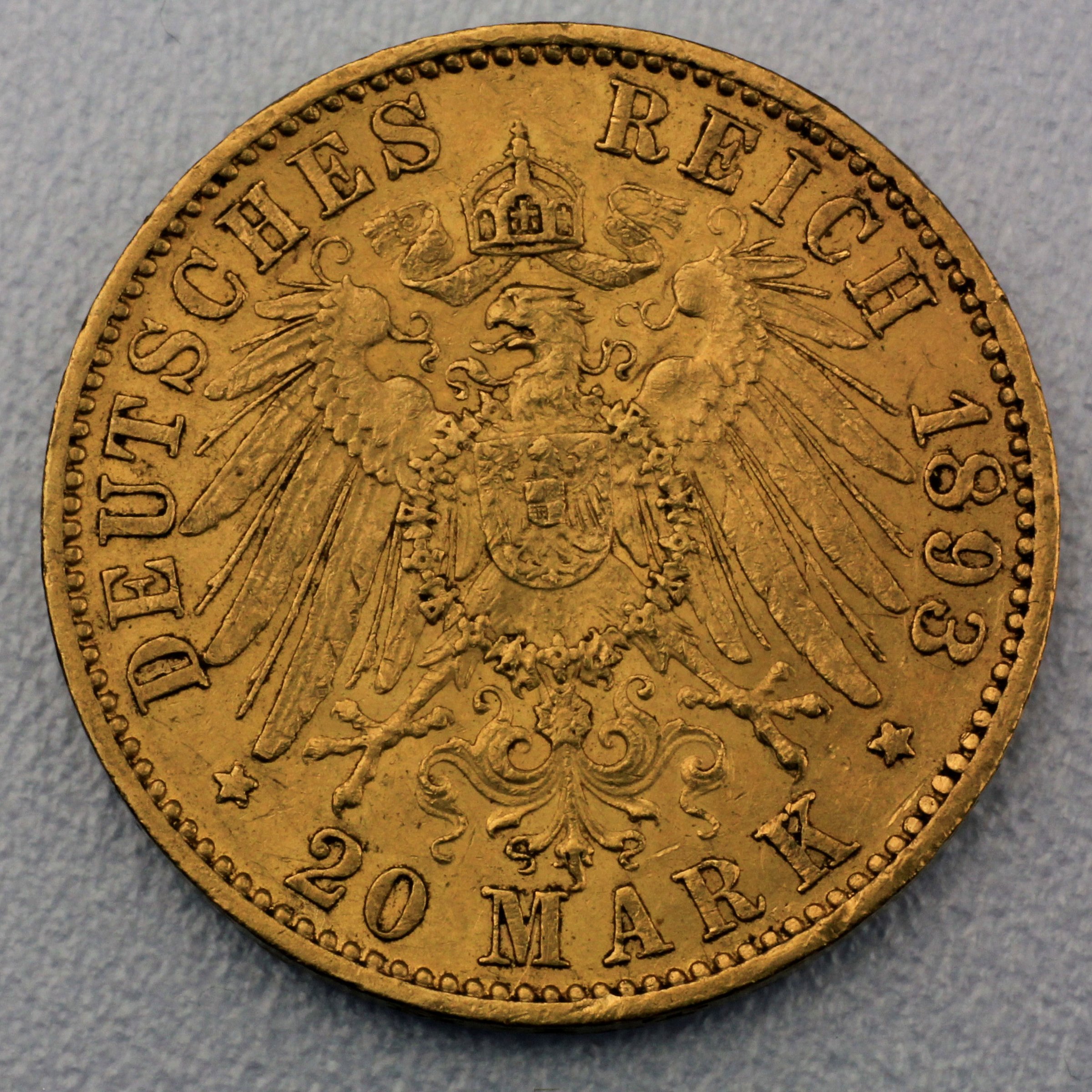 Goldmünze 20 Mark "Ernst Ludwig" 1893 (Hessen) - Detailansicht 1