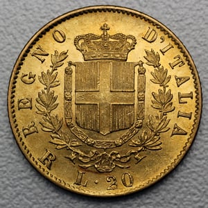 Goldmünze 20 Lire "Vittorio Emanuele II." (Italien) - Miniaturansicht 2