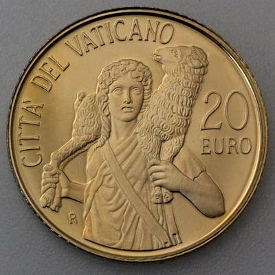 Goldmünze "20 Euro - 2009" Der gute Hirte (Vatikanstadt) - Miniaturansicht 1