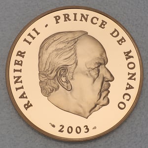 Goldmünze 100 Euro "Fürst Rainier III" 2003 (Monaco) - Hauptansicht