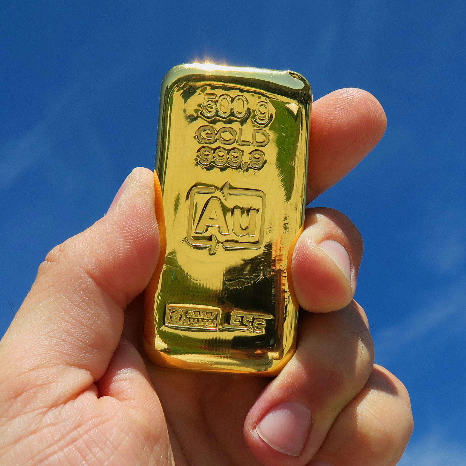 Goldbarren 500g Au ESG, gegossen - Detailansicht 3