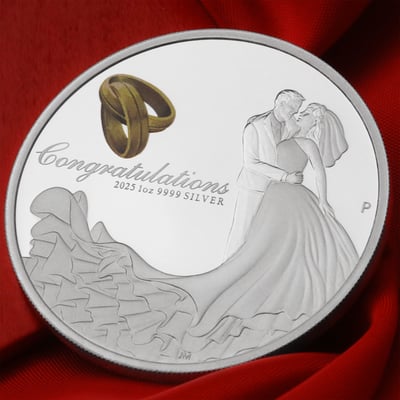 Silbermünze 1oz "Wedding" 2025 (PP/koloriert) (Australien) - Miniaturansicht 5