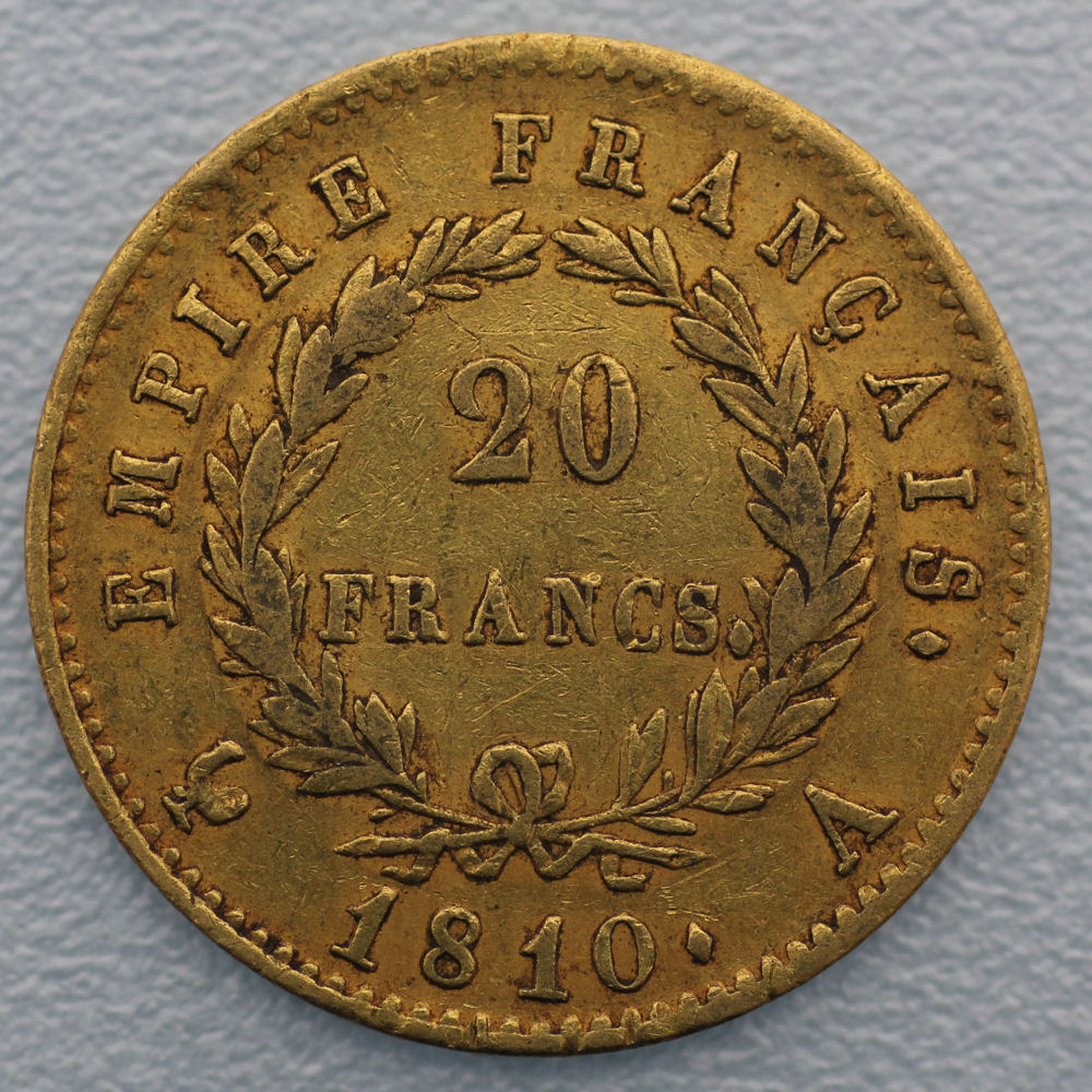 Goldmünze 20 Francs "Napoleon I." mit Kranz (Frankreich) - Detailansicht 1