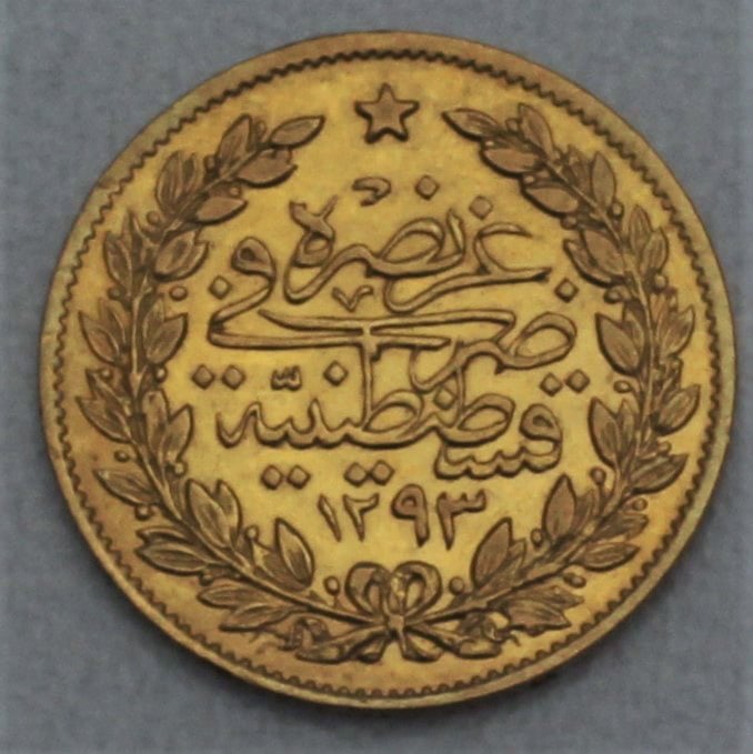 Goldmünze 50 Piaster "Tughra" (Türkei) - Detailansicht 1