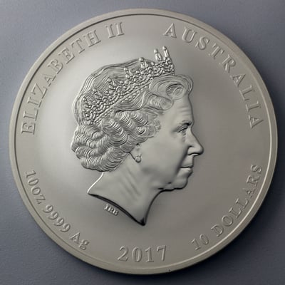 Silbermünze 10oz "Hahn" 2017 Lunar II – Year of the Rooster diff. (Australien) - Miniaturansicht 2